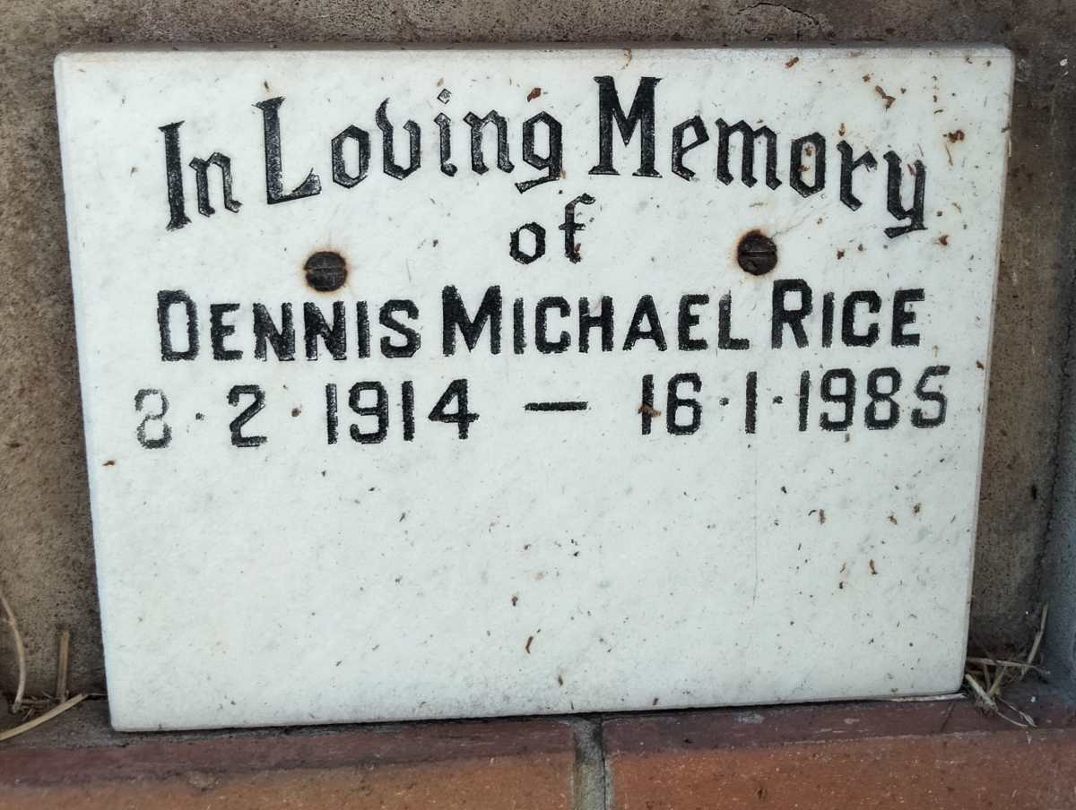 RICE Dennis Michael 1914-1985