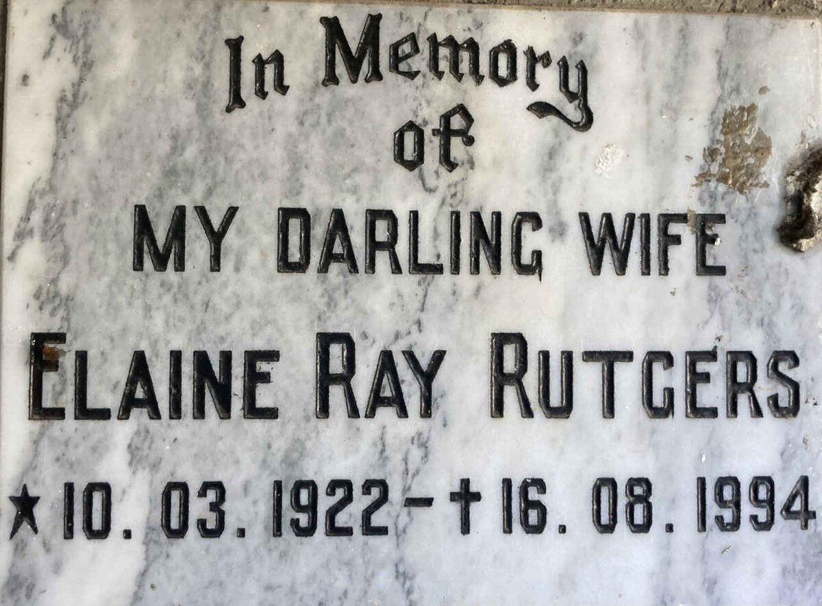RUTGERS Elaine Ray 1922-1994