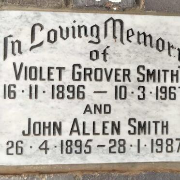 SMITH John Allen 1895-1987 & Violet Grover 1896-1967