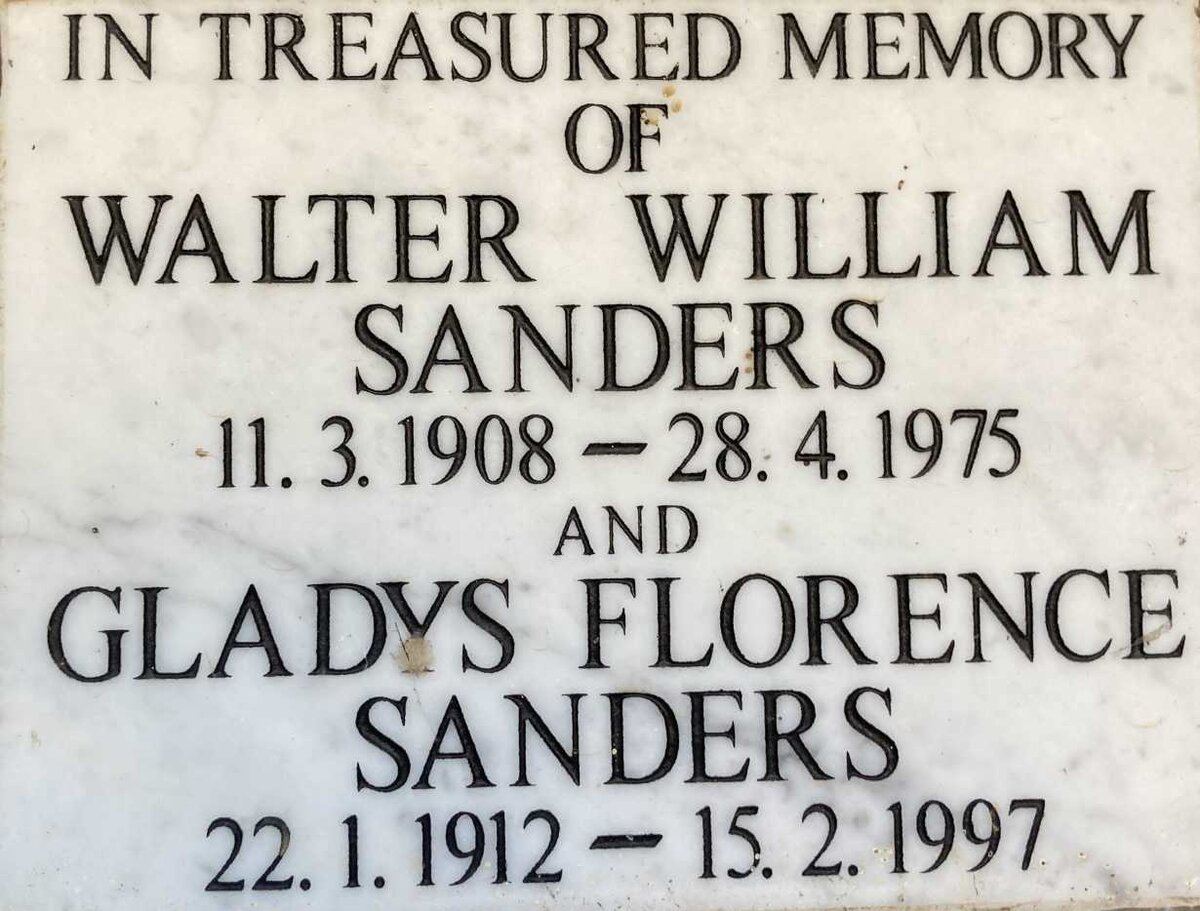 SANDERS Walter William 1908-1975 & Gladys Florence 1912-1997