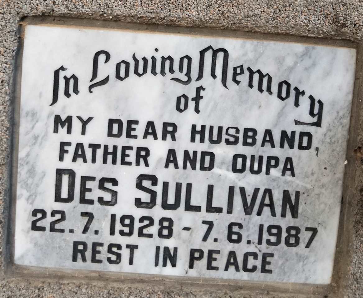 SULLIVAN Des 1928-1987