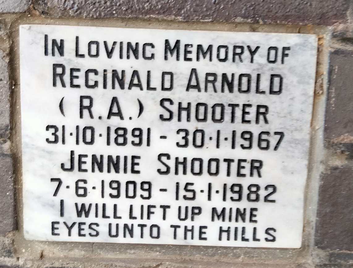 SHOOTER Reginald Arnold 1891-1967 & Jennie 1909-1982