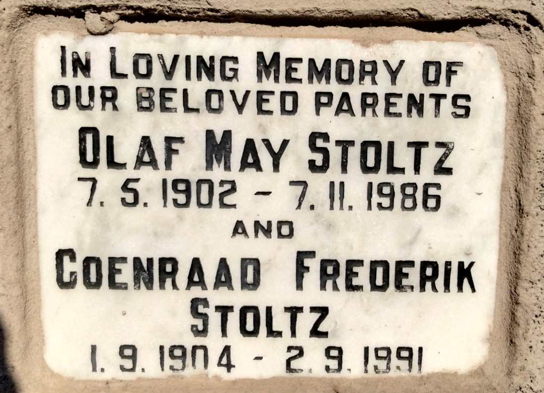 STOLTZ Coenraad Frederik 1904-1991 & Olaf May 1902-1986