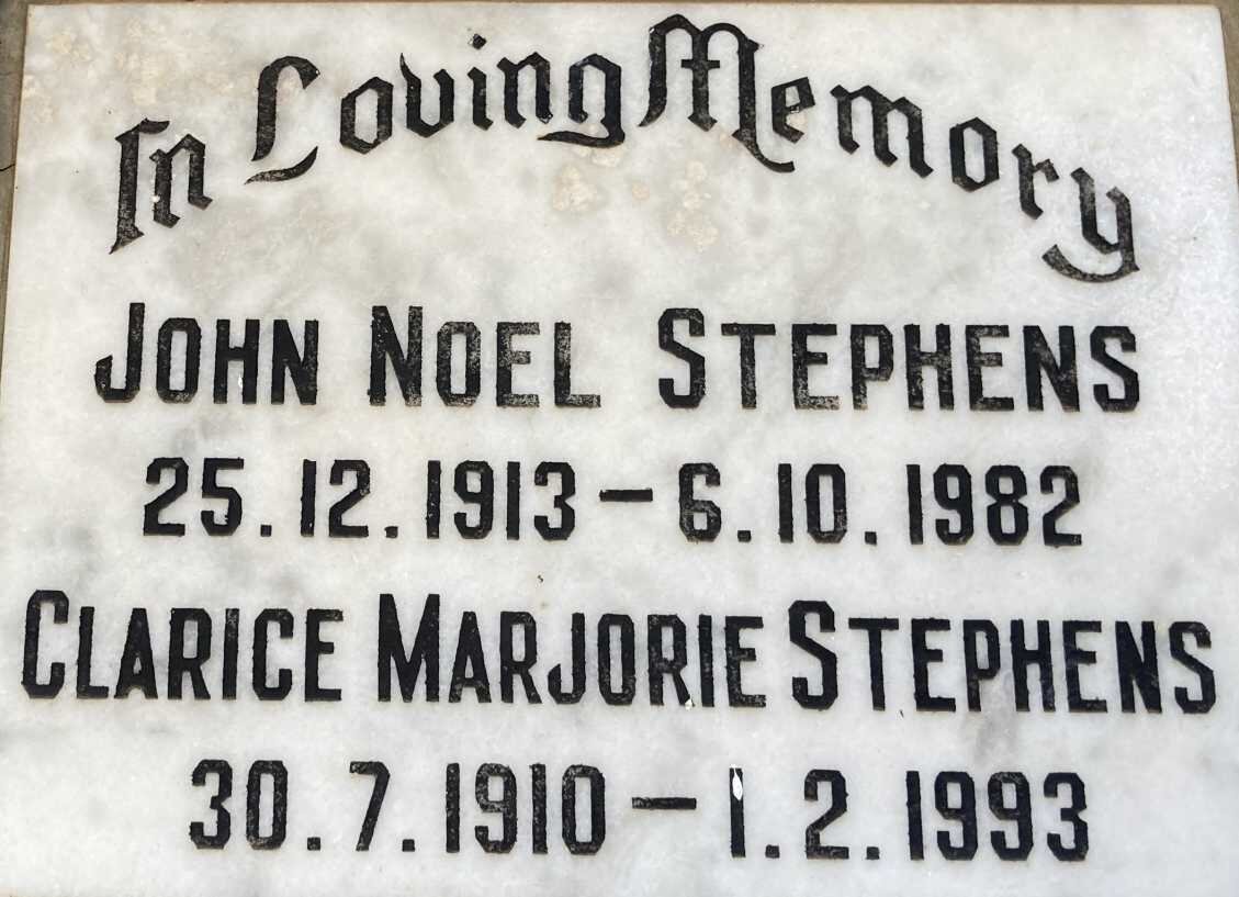 STEPHENS John Noel 1913-1982 & Clarice Marjorie 1910-1993