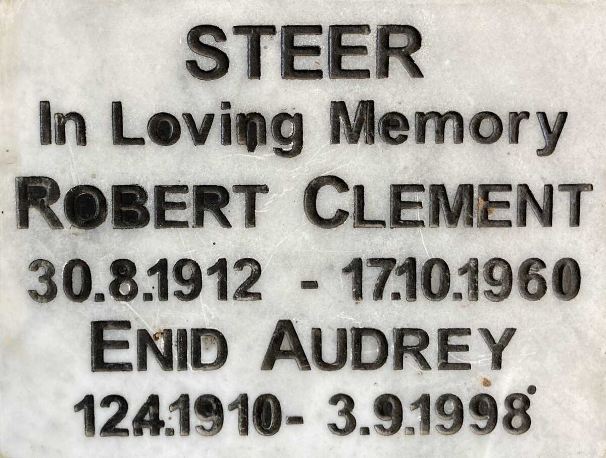 STEER Robert Clement 1912-1960 & Enid Audrey 1910-1998