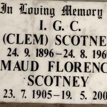 SCOTNEY I.G.C. 1896-1969 & Maud Florence 1905-2000