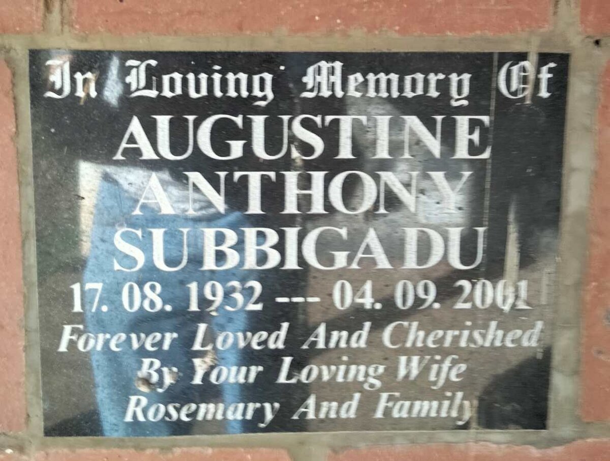 SUBBIGADU Augustine Anthony 1932-2001