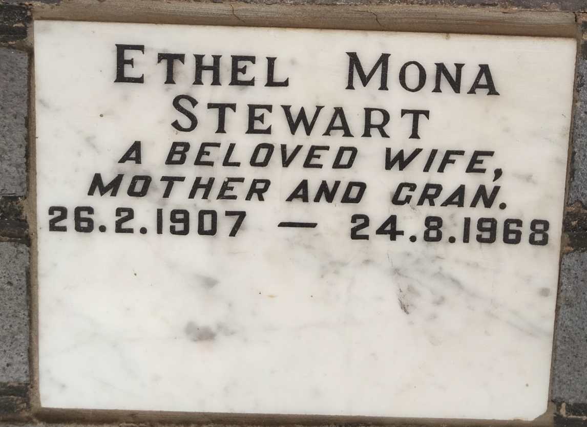 STEWART Ethel Mona 1907-1968