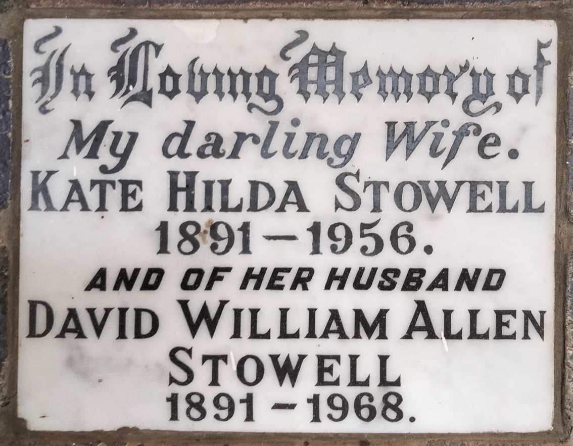 STOWELL David William Allen 1891-1968 & Kate Hilda 1891-1956