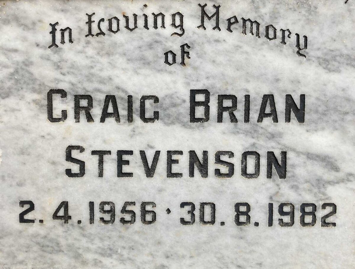 STEVENSON Craig Brian 1956-1982
