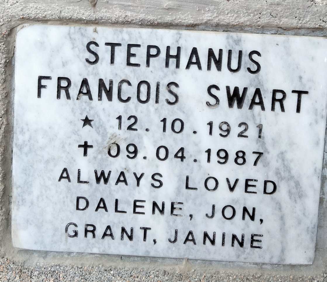 SWART Stephanus Francois 1921-1987