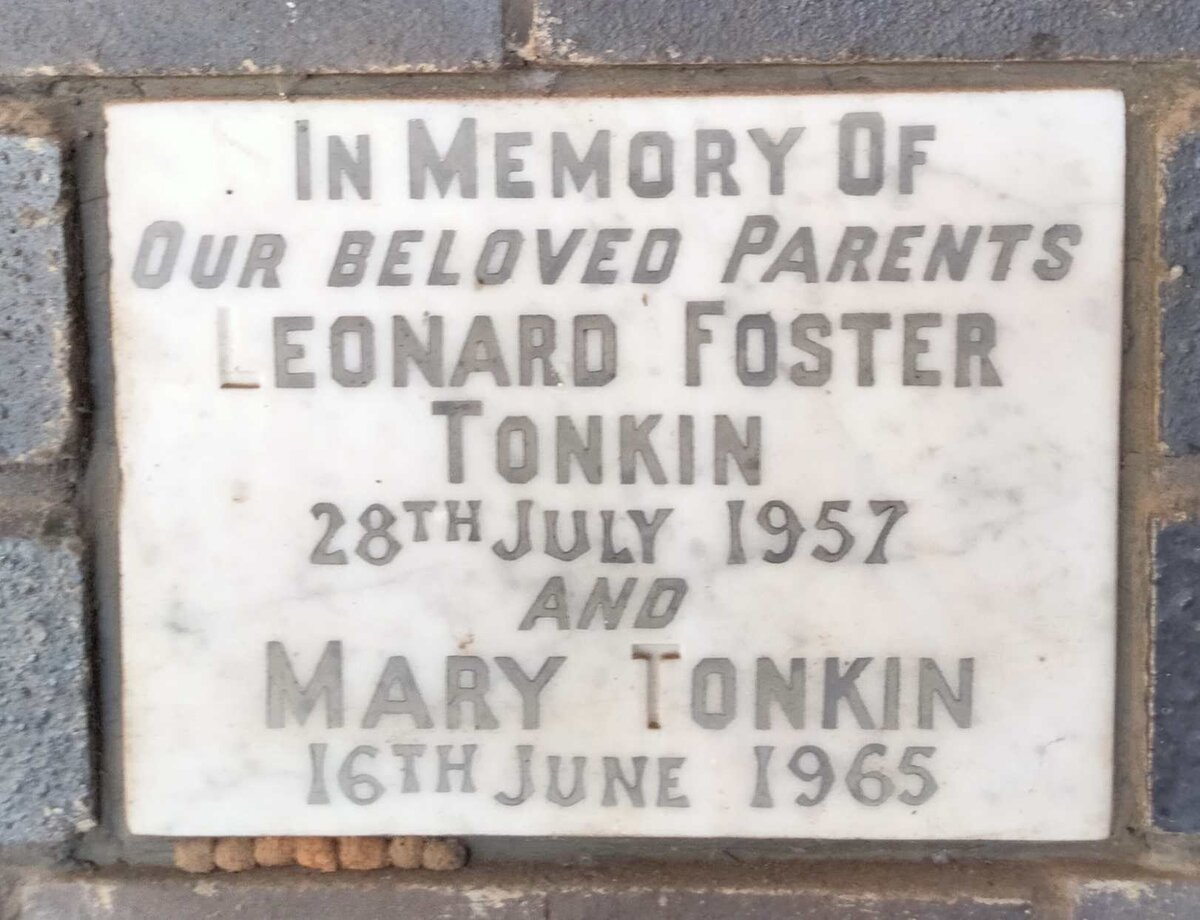 TONKIN Leonard Foster -1957 & Mary -1965