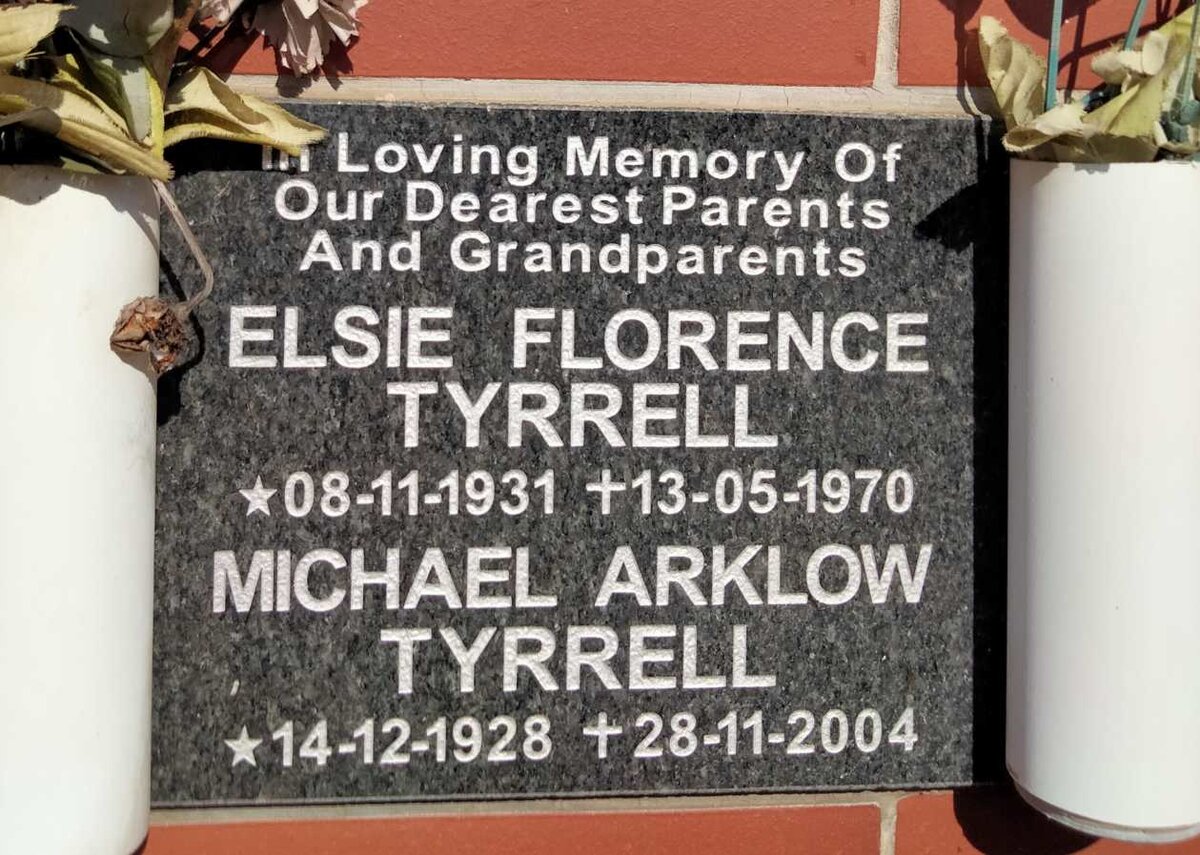 TYRRELL Michael Arklow 1928-2004 & Elsie Florence 1931-1970