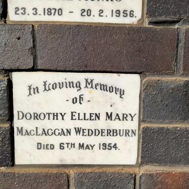 WEDDERBURN Dorothy Ellen Mary MacLaggan -1954
