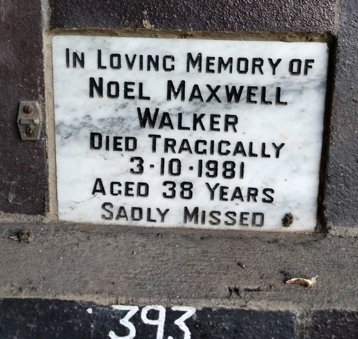 WALKER Noel Maxwell -1981