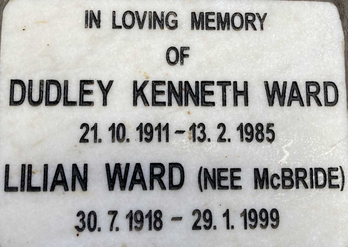 WARD Dudley Kenneth 1911-1985 & Lillian MCBRIDE 1918-1999