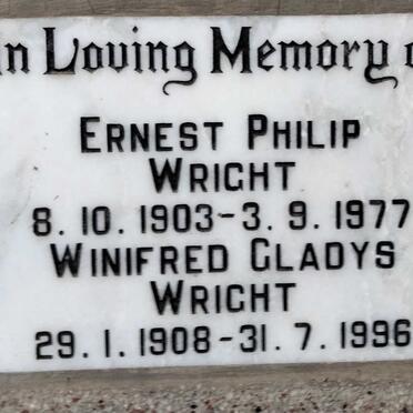 WRIGHT Ernest Philip 1903-1977 & Winifred Gladys 1908-1996
