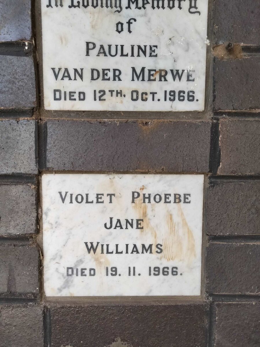 WILLIAMS Violet Phoebe Jane -1966