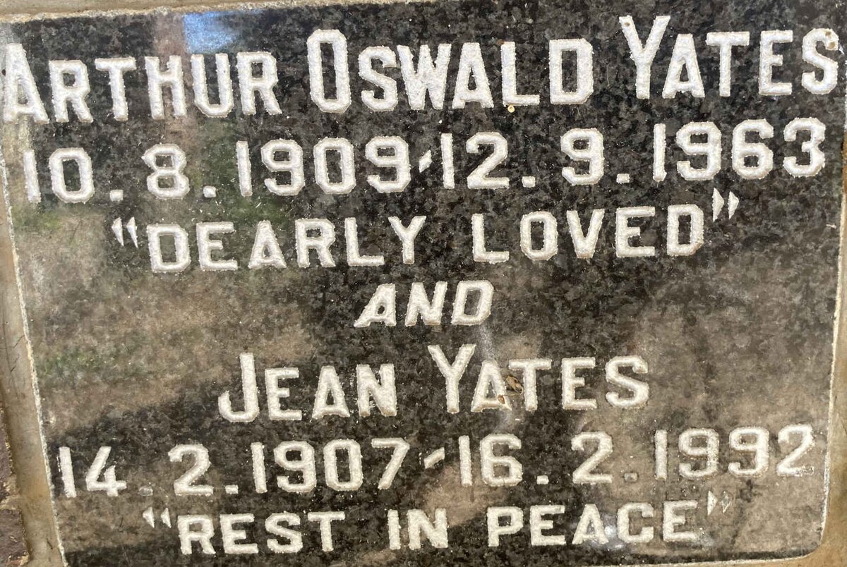 YATES Arthur Oswald 1909-1963 & Jean 1907-1992