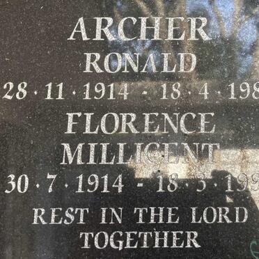 ARCHER Ronald 1914-1984 & FLORENCE Millicent 1914-1996