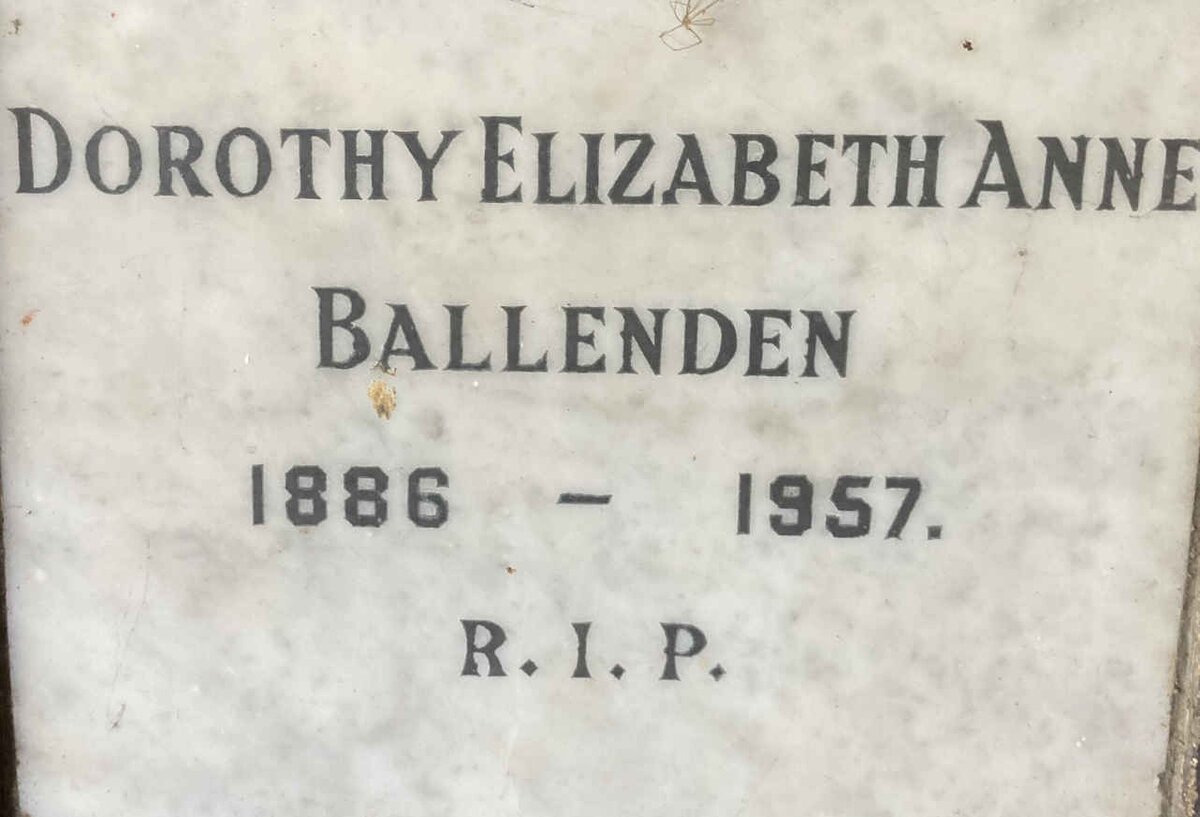 BALLENDEN Dorothy Elizabeth Anne 1886-1957