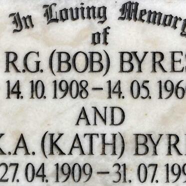 BYRES R.G. 1908-1960 & K.A. 1909-1997