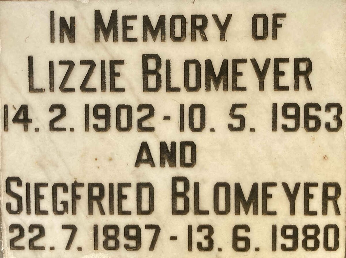 BLOMEYER Siegfried 1897-1980 & Lizzie 1902-1963