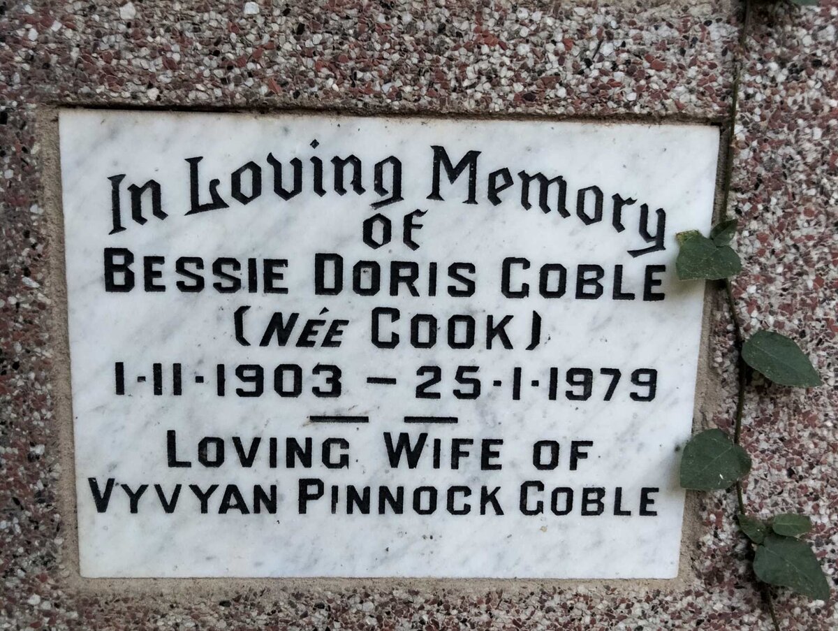 COBLE Bessie Doris nee COOK 1903-1979