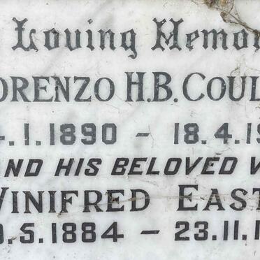 COULSON Lorenzo H.B. 1890-1955 & Winifred Easton 1884-1968