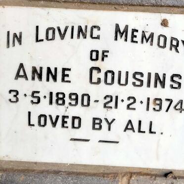 COUSINS Anne 1890-1974