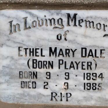 DALE Ethel Mary nee PLAYER 1894-1985