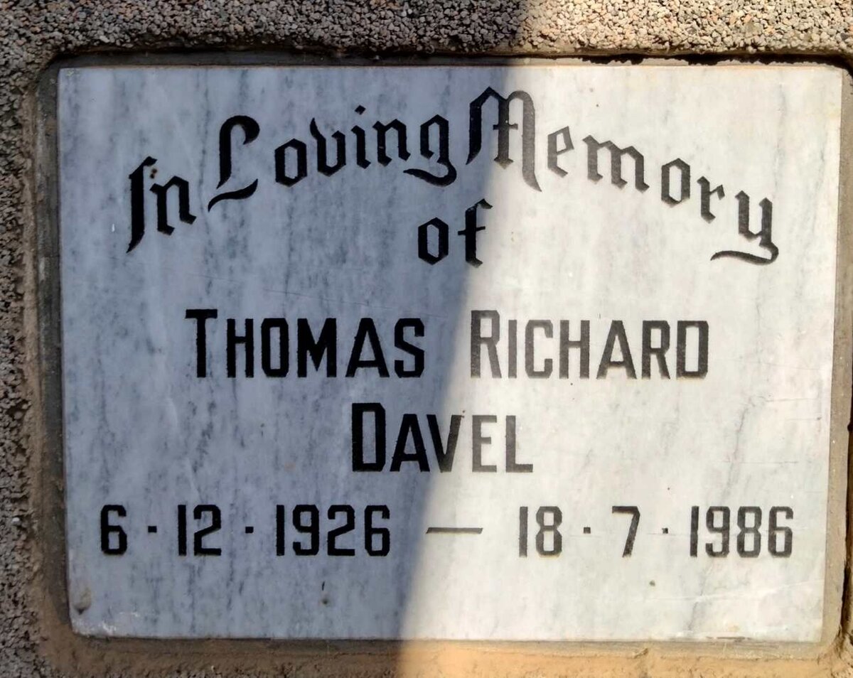 DAVEL Thomas Richard 1926-1986
