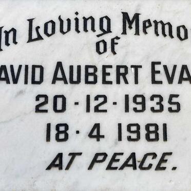 EVANS David Aubert 1935-1981