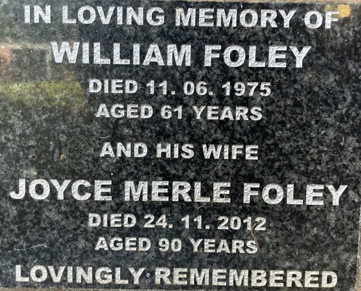 FOLEY William -1975 & Joyce Merle -2012