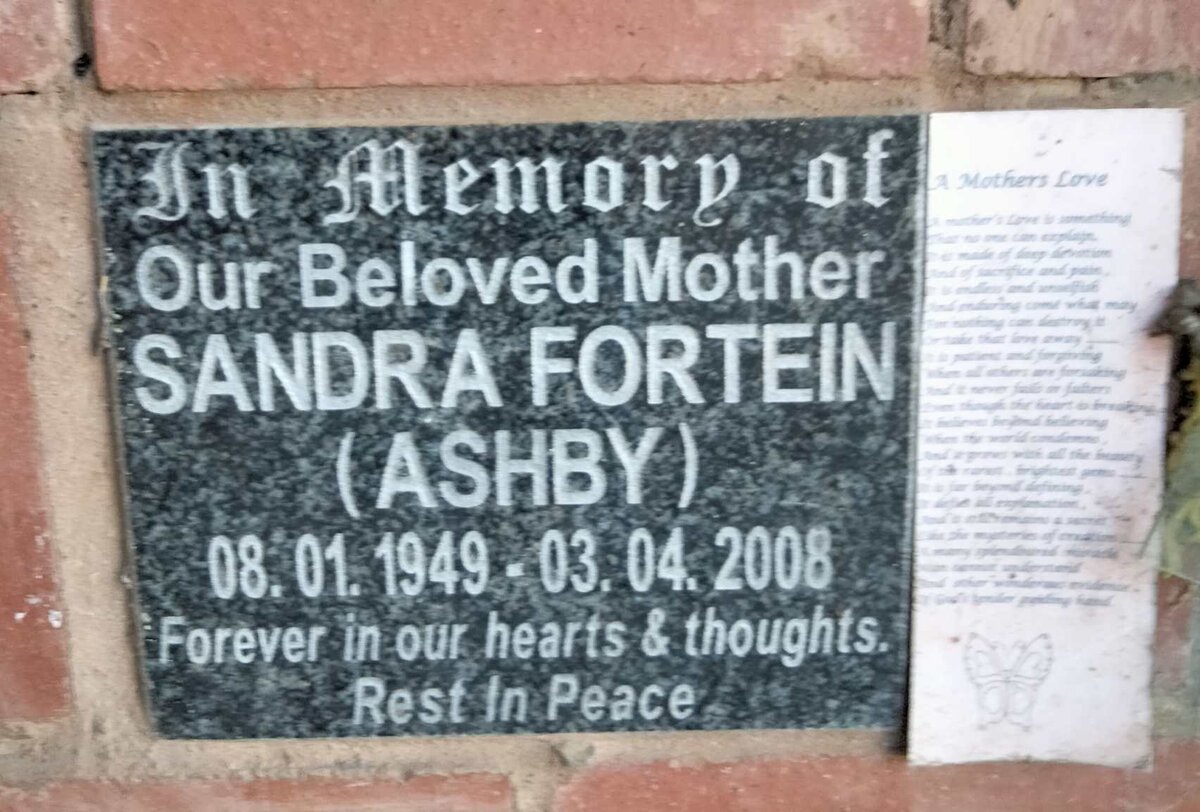 FORTEIN Sandra nee ASHBY 1949-2008