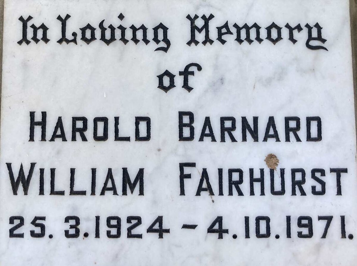 FAIRHURST Harold Barnard William 1924-1971