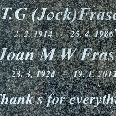 FRASER T.G. 1914-1986 & Joan M.W. 1928-2012