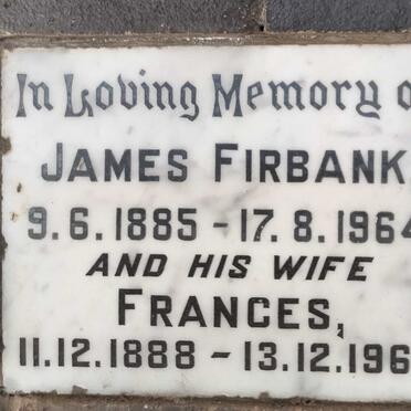 FIRBANK James 1885-1964 & Frances 1888-1968