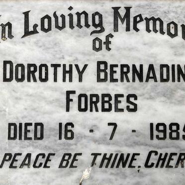FORBES Dorothy Bernadine -1985