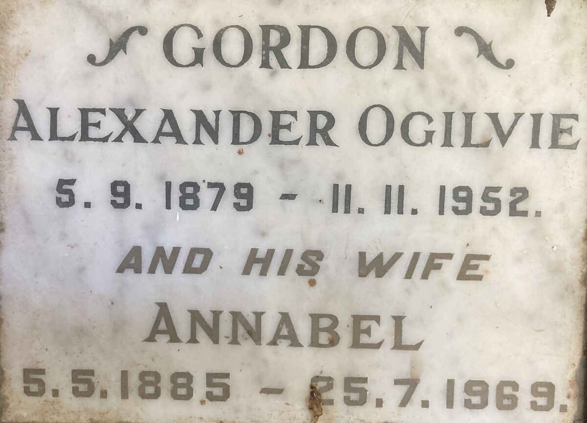 GORDON Alexander Ogilvie 1879-1952 & Annabel 1885-1969