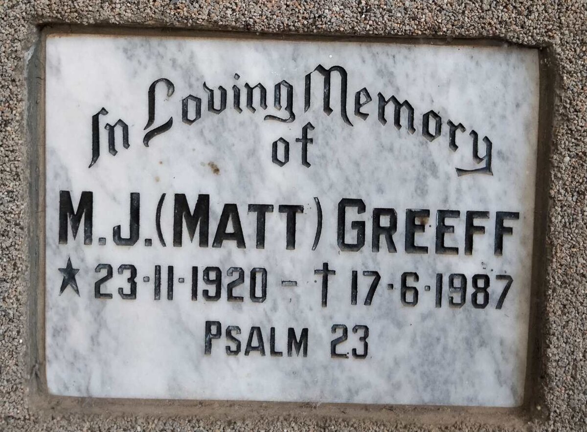 GREEFF M.J. 1920-1987