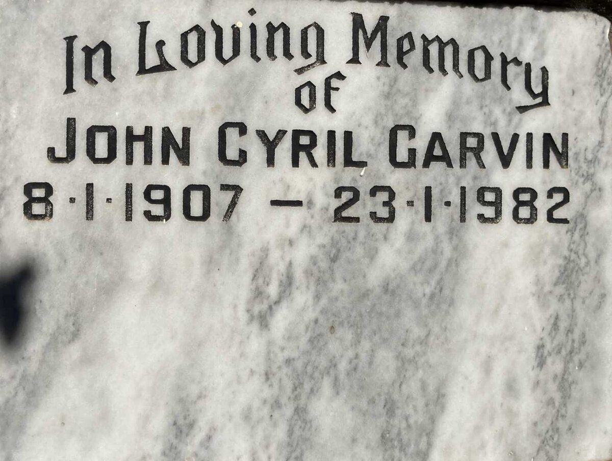 GARVIN John Cyril 1907-1982