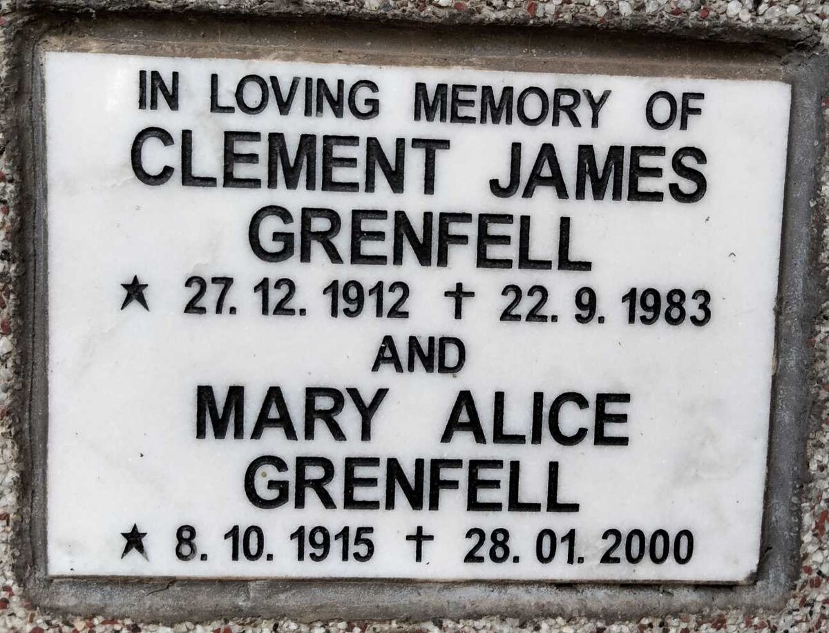 GRENFELL Clement James 1912-1983 & Mary Alice 1915-2000