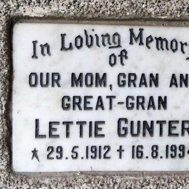 GUNTER Lettie 1912-1994
