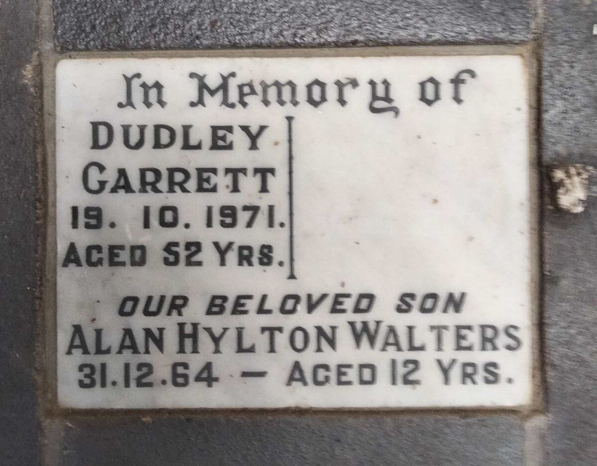 GARRETT Dudley -1971 :: WALTERS Alan Hylton -1964