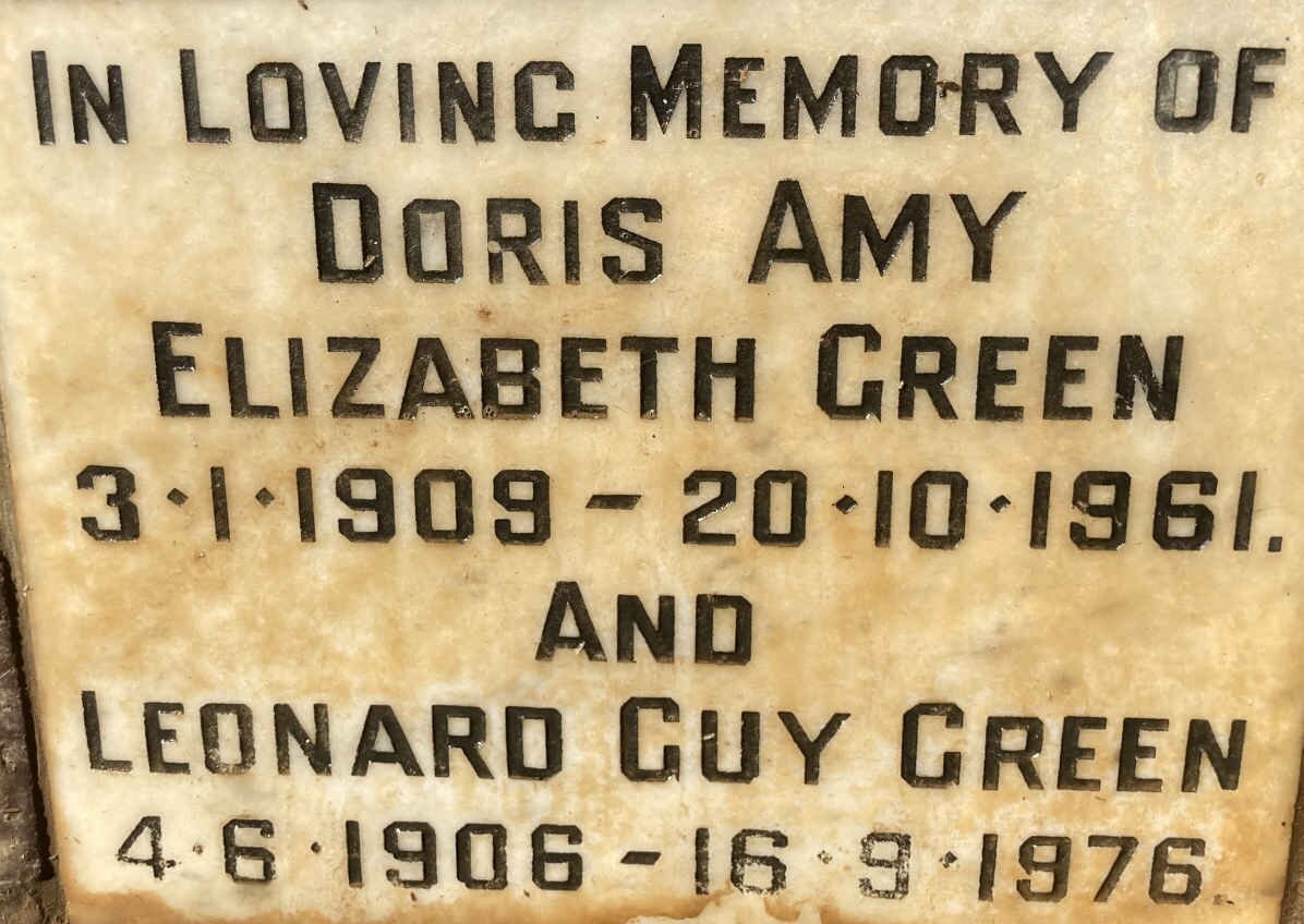 GREEN Leonard Guy 1906-1976 & Doris Amy Elizabeth 1909-1961
