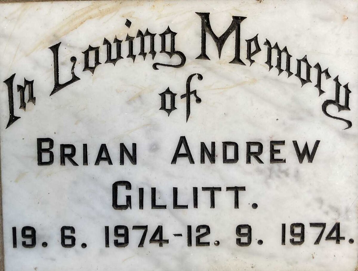 GILLITT Brian Andrew 1974-1974