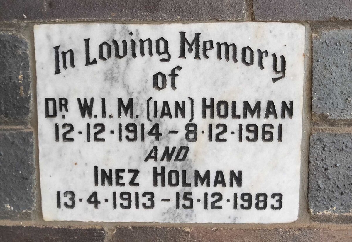 HOLMAN W.I.M. 1914-1961 & Inez 1913-1983