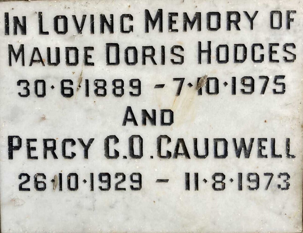 HODGES Maude Doris 1889-1975 :: CAUDWELL Percy C.O. 1929-1973 