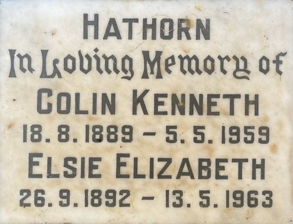 HATHORN Colin Kenneth 1889-1959 & Elsie Elizabeth 1892-1963